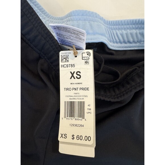 NWT Adidas Men's Tiro Pride Track Pants, Black/Multicolor Size XS - Picture 3 of 7